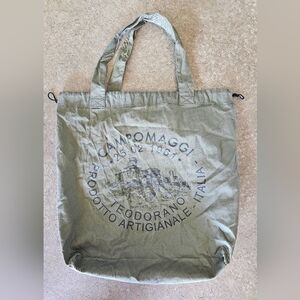 CAMPOMAGGI Extra Large Canvas Tote Dust Bag Olive Green NWOT
